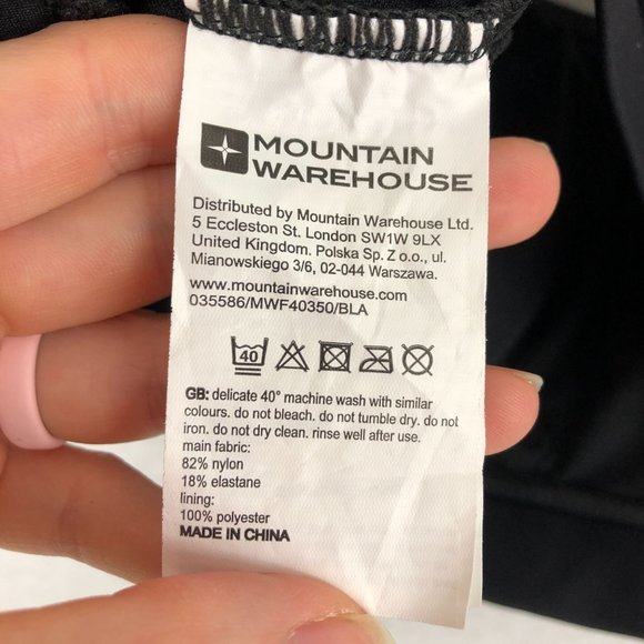 Mountain Warehouse Women's Size 6 Black Sporty Quick-Dry Bikini Top Swim - Picture 5 of 6